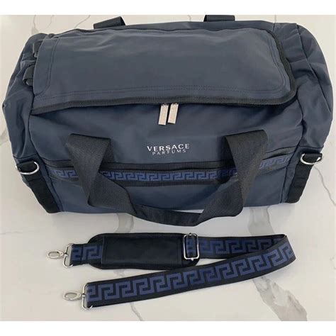 blue versace duffle bag|Versace men's shoulder bag.